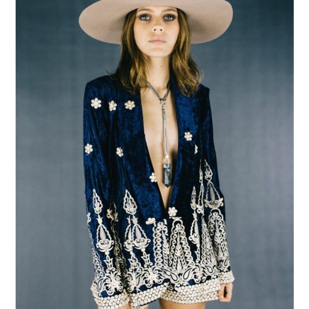 LENNI the Label RUMI JACKET – NAVY VELVET